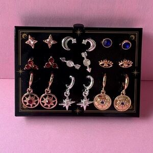 Elegant Star and Moon Earring Set